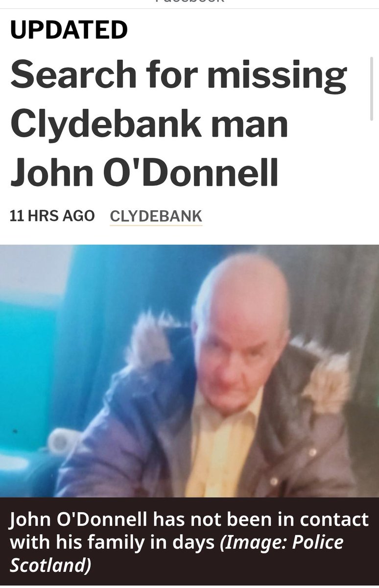 TruthWinzz's tweet photo. Man missing who has dementia #Clydebank 
Please share https://t.co/aOTBLmQZWH