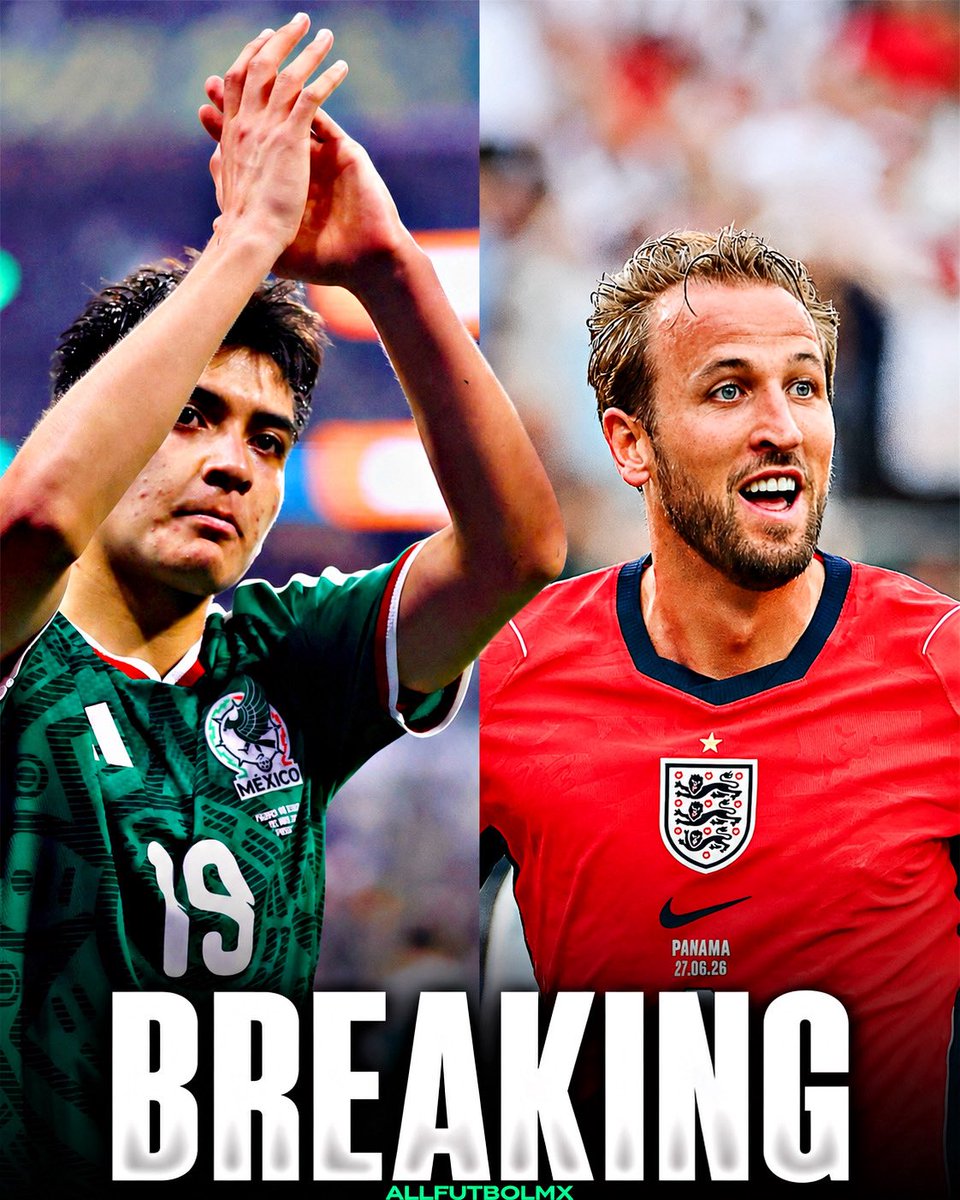 AllFutbolMX's tweet photo. 🚨🤯 OFFICIAL: MEXICO will play against ENGLAND in the Round of 16 of the 2026 FIFA WORLD CUP at the Estadio Azteca! 🏆🏴󠁧󠁢󠁥󠁮󠁧󠁿 https://t.co/JD9Qowzx9O