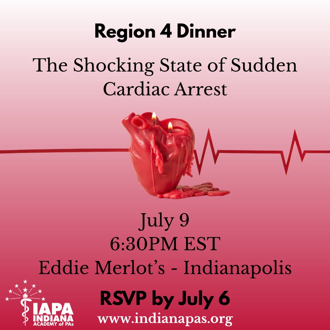 indianapas's tweet photo. Join your fellow IAPA members for an evening of networking, education, and great food on July 9! Kestra Medical is providing dinner &amp; the speaker. 

Space is limited. Please register by July 6. https://t.co/ckuaX1oqRI

We look forward to seeing you there! https://t.co/o5C8osO3Fz