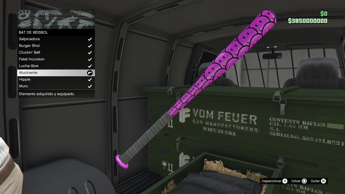 GT_001's tweet photo. #GTAOnline Diseños especiales de armas - Bat de béisbol (2/2) https://t.co/EbiYNNlxju