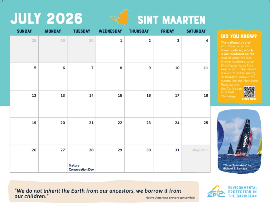 EPICislands's tweet photo. 📅 July 2026 | Sint Maarten

Celebrate the Caribbean with our free, print-at-home July calendar page featuring Sint Maarten, island trivia, and stunning images from the Seas &amp; Scenes: Love the Caribbean photo contest. 🌊📸

Download yours: https://t.co/kmwbaeSmiZ https://t.co/tPVHJfMPRj