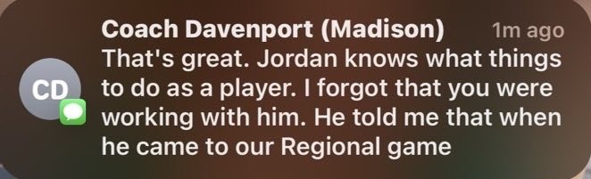 JWill__8's tweet photo. High praise from the 🐐 that has more wins than I can count. 

Also another reason why you should shop @5ToolPerf_  and not pay for an ego boost and be mislead at some other store. https://t.co/W45uyz3Fiy
