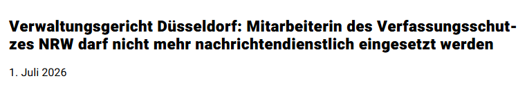 AK_Polis's tweet photo. Die Mitarbeiterin war von 2019 bis 2024 im Bereich Islamismusprävention der Verfassungsschutzabteilung des NRW-Innenministeriums tätig.

Im November 2023 reiste sie für acht Tage nach Jordanien, um dort Spendengelder für ein Waisenhaus für palästinensische Flüchtlingskinder zu übergeben, die sie zuvor über einen öffentlichen Online-Spendenaufruf unter Klarnamen gesammelt hatte. 

Bekannt wurde dies laut Gericht, weil sie im zeitlichen Zusammenhang mit der Reise in ihrem WhatsApp-Status auf den Gaza-Krieg bezogene israelkritische Bilder sowie Fotos von sich mit Kufiya in der jordanischen Wüste und in Bundeswehruniform, auf der ihr Nachname abgedruckt war, verbreitet hatte.

Angesichts der Aktivitäten des jordanischen Geheimdienstes, der Nähe zum eskalierenden Kriegsgeschehen zwischen HAMAS und Israel, des Spendenaufrufs unter Klarnamen und ihrer offen recherchierbaren Identität als Bundeswehr-Reservistin wertete das Gericht dies als schweren Verstoß. Durch die Mitnahme des Privathandys habe sie das Risiko erhöht, dass sensible Daten an den jordanischen Geheimdienst gelangen. Sie habe ein »unzureichendes Sicherheitsverständnis« offenbart und das Vertrauen in ihre Zuverlässigkeit nachhaltig erschüttert.

Gegen das Urteil ist ein Antrag auf Zulassung der Berufung möglich (OVG NRW).

Verwaltungsgericht Düsseldorf, Pressemitteilung vom 1. Juli 2026, Urteil der 18. Kammer, Az. 18 K 4732/24: https://t.co/NAKzguZaTY