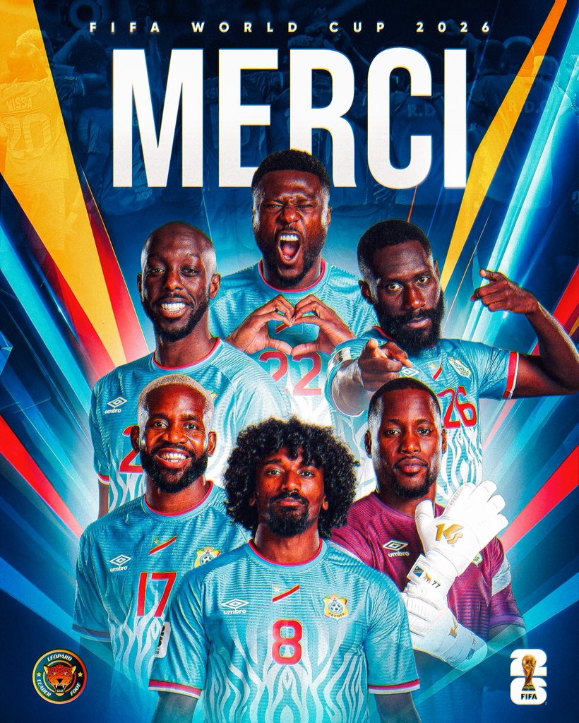 leopard243's tweet photo. 🏴󠁧󠁢󠁥󠁮󠁧󠁿🇨🇩 [𝑪𝒐𝒖𝒑𝒆 𝒅𝒖 𝑴𝒐𝒏𝒅𝒆] FIN DU MATCH ! 

Ils ont tout donné ! Défaite 2-1 des Léopards face à l’Angleterre dans ce 16e de finale, synonyme d’une fin de parcours. 

Bravo aux Léopards qui sortent la tête haute ! 

#RDC | #Congo | #FIFA | #FWC2026 | #LeopardLeaderFoot https://t.co/xfpwqxg2Bv