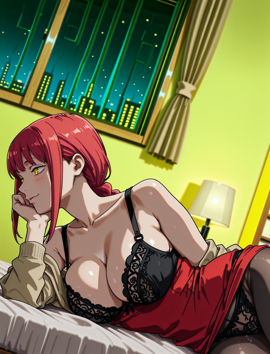 Nen1919's tweet photo. Obedience looks better when the tie stays on. 🖤

#Makima #ChainsawMan #ecchi #waifu https://t.co/wu9jPisqrp