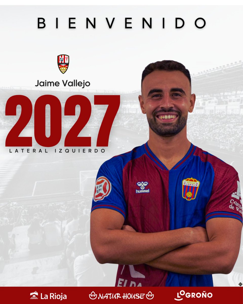 UDLogrones's tweet photo. ℹ️ Jaime Vallejo, nueva incorporación para la banda izquierda del Logroñés. El aragonés llega del Eldense, con el que subió a Segunda División y disputó 17 partidos, con un gol y una asistencia. https://t.co/kULs0I87Gj