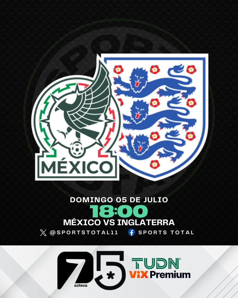 SportsTOTAL11's tweet photo. 🇲🇽🔥 ¡México Va Por La Hazaña!
🏆⚽ Este Domingo, El Tri Se Enfrenta A Inglaterra Por El Pase A Los Cuartos De Final. ¿Crees Que Avance México? 🤔🇲🇽 https://t.co/k9fmxl3LH2