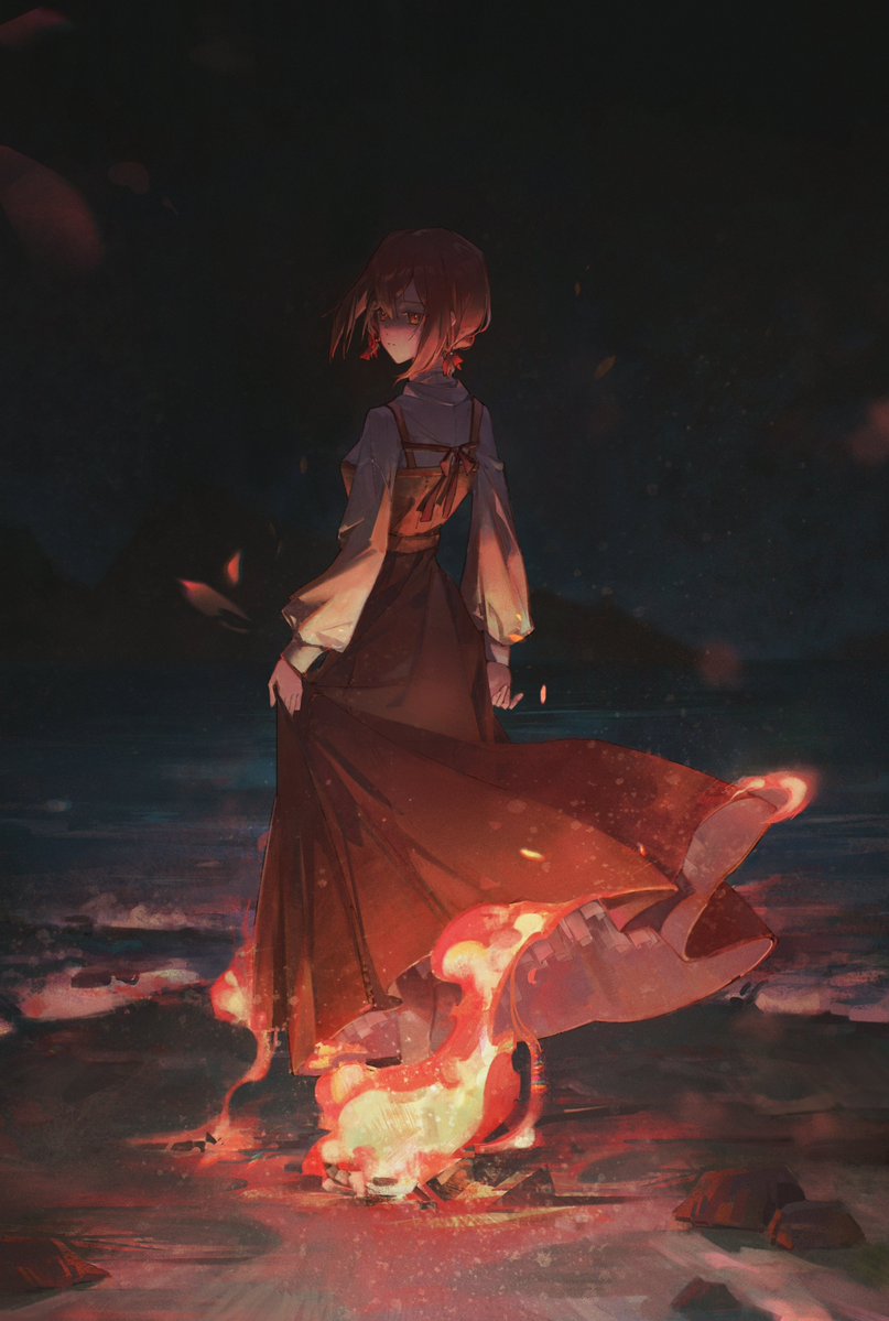 ribdszk5463's tweet photo. 【比名子の破壳日】比名子诞生日36h同人接力——第28棒

Portrait de la jeune fille en feu

p2是赠图，狸猫崽和比名子可爱🥺

画师：Long

上一棒： 然羽毛（代发） @nf3497019622221 

下一棒：某中二的魔法少女（代发） @nf3497019622221 

#わたたべ
#八百歲比名子生誕祭2026
#比名子の破壳日 https://t.co/jH9CuziNvy