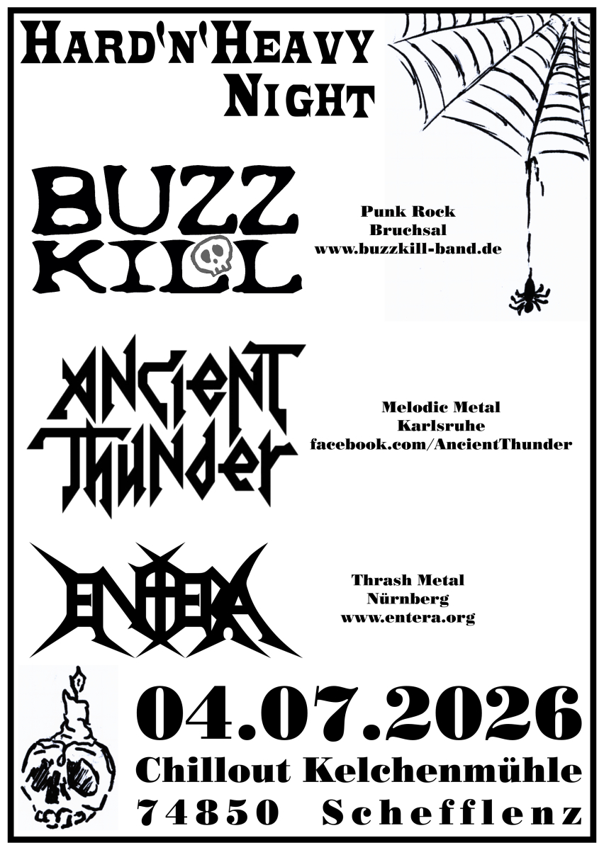 Entera_Thrash's tweet photo. Diesen Samstag spielen wir im Chillout in Schefflenz.
#termin #konzert #gig #metalkonzert #metalgig
#veranstaltung #show #auftritt #live #livebands
#ankündigung #metalbands #thrashmetal #speedmetal #melodicmetal #punk #punkrock #chillout #schefflenz https://t.co/OPlPpbf9pp