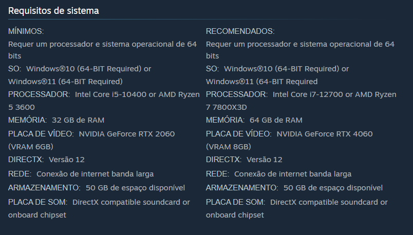 SrLinguicaVIVE's tweet photo. Cinder City tem seus requisitos para PC revelados em sua página na Steam....

Tá pedindo 32GB RAM no mínimo e 64GB no recomendado kkkkkkkkkkkkkkkkkkkkkkkkk https://t.co/Fyyk75mBFT