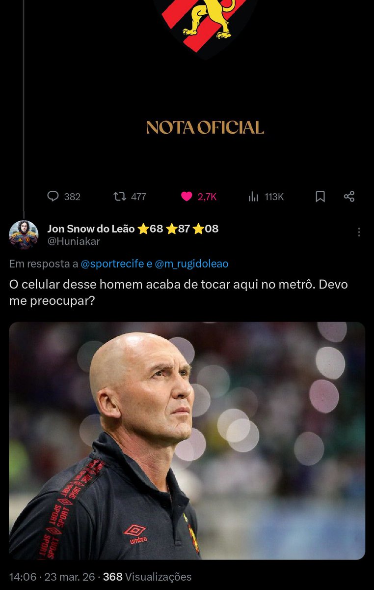 Huniakar's tweet photo. @sportrecife Eu avisei 4 meses atrás... https://t.co/mSvX8xh1N0