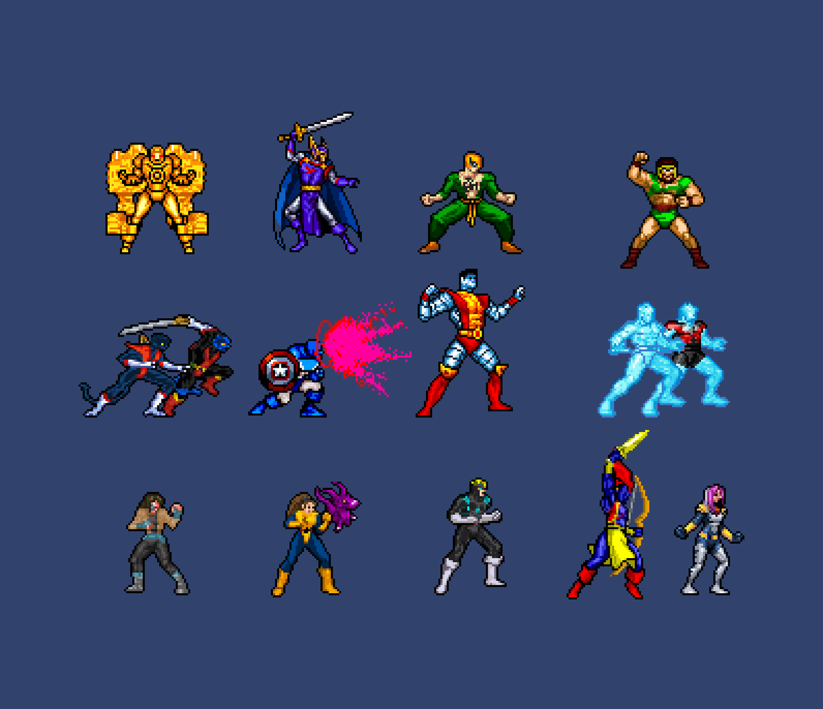 brazilmugenteam's tweet photo. Which new character is the most anticipated in Avengers United Battle Force? Which of the characters below do you most want to play as, and why? Please vote on Patreon (it's free), as I can't set up a poll here with so many options. https://t.co/6tV9L72nBU
#avengers #openBOR #indiegame