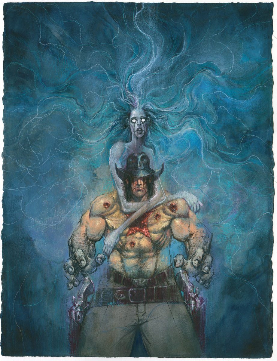 WAYSHAK's tweet photo. This is the very large painting used for the cover to the 1st issue of DEAD ACRE, the newest series from @thevaultcomics  

Issue 1 drops today!  Available at shops everywhere. https://t.co/dDuJ9BkufL
