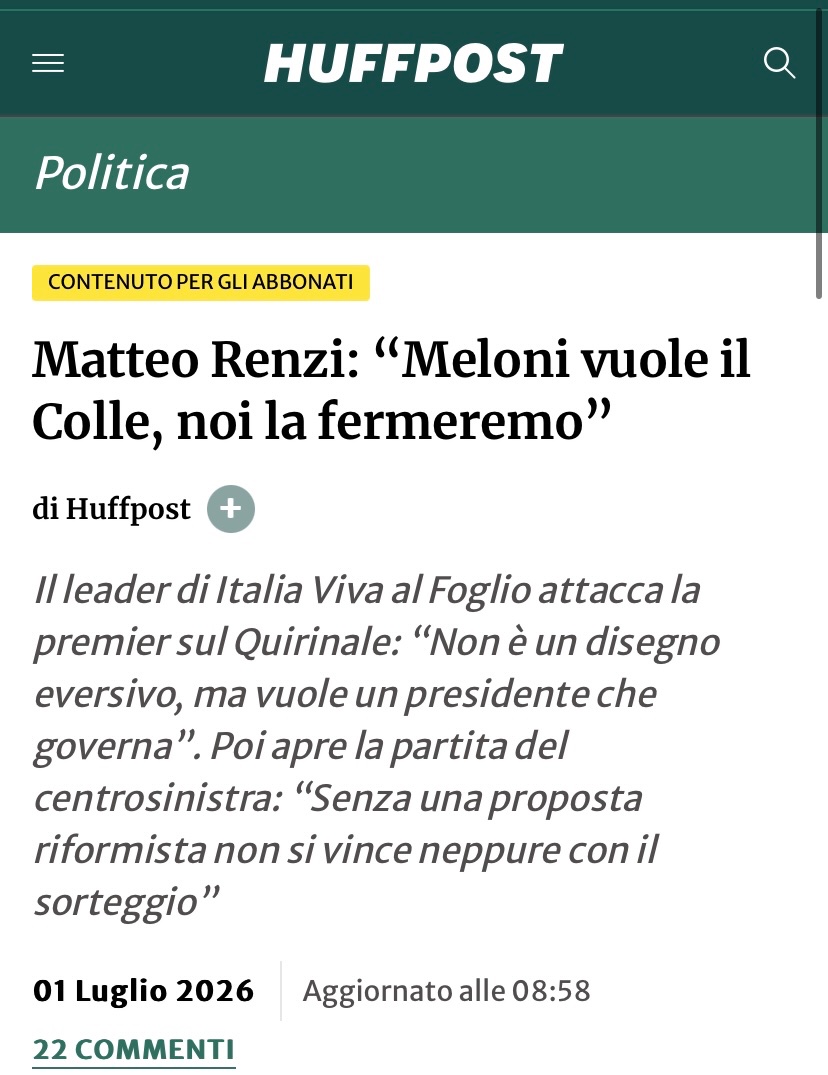 Zerovirgola2's tweet photo. Due “articoli” in mezza giornata, ma, punti sul vivo, negano che il piazzamento di Renzi sia la loro occupazione principale 

🤡 https://t.co/4DbMMbDPjL