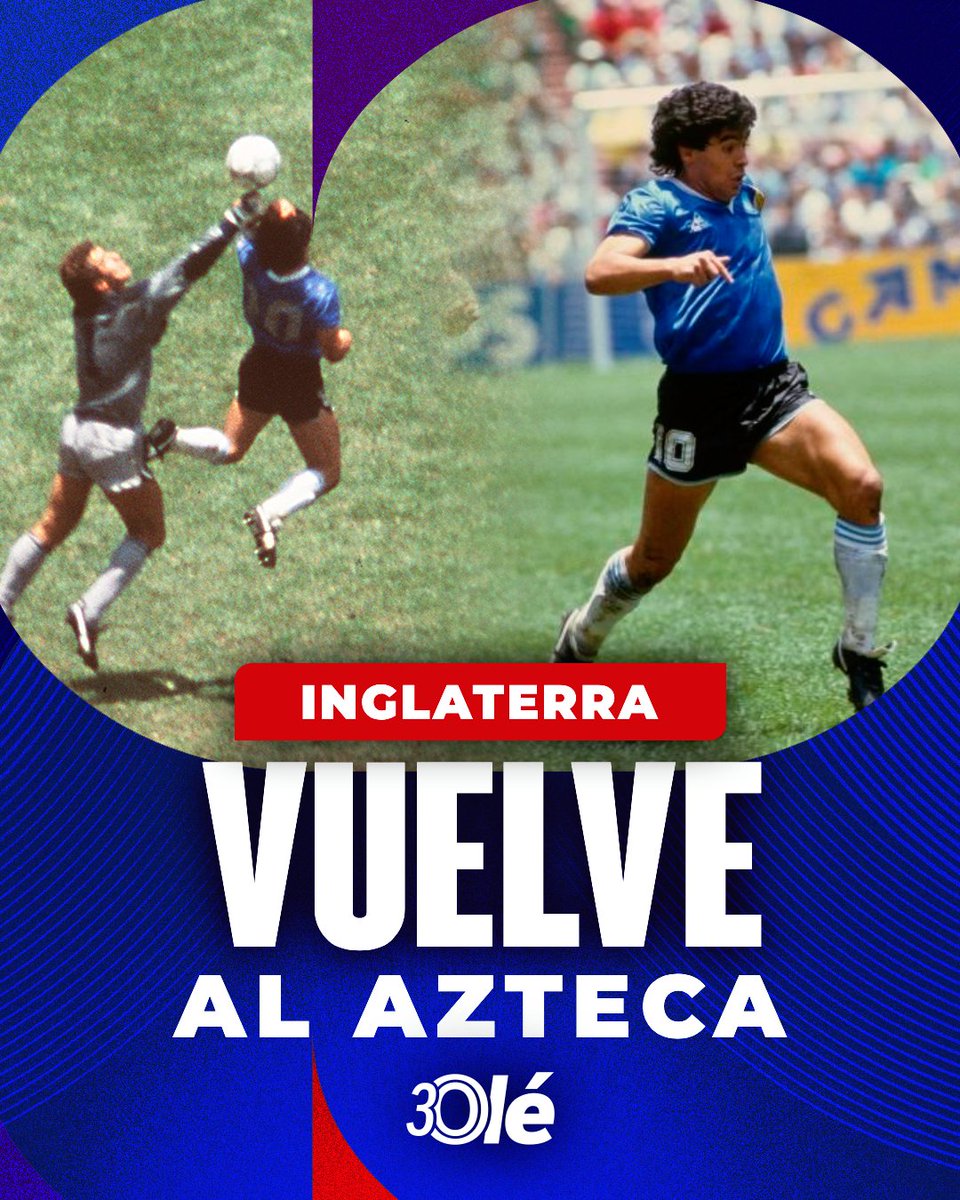 DiarioOle's tweet photo. TRAS 40 AÑOS, INGLATERRA VUELVE AL ESTADIO AZTECA... 🏴󠁧󠁢󠁥󠁮󠁧󠁿👀

¿La última vez? En 1986, contra Argentina y un tal Diego Armando Maradona 🇦🇷😮‍💨 https://t.co/5xXEB2veo3