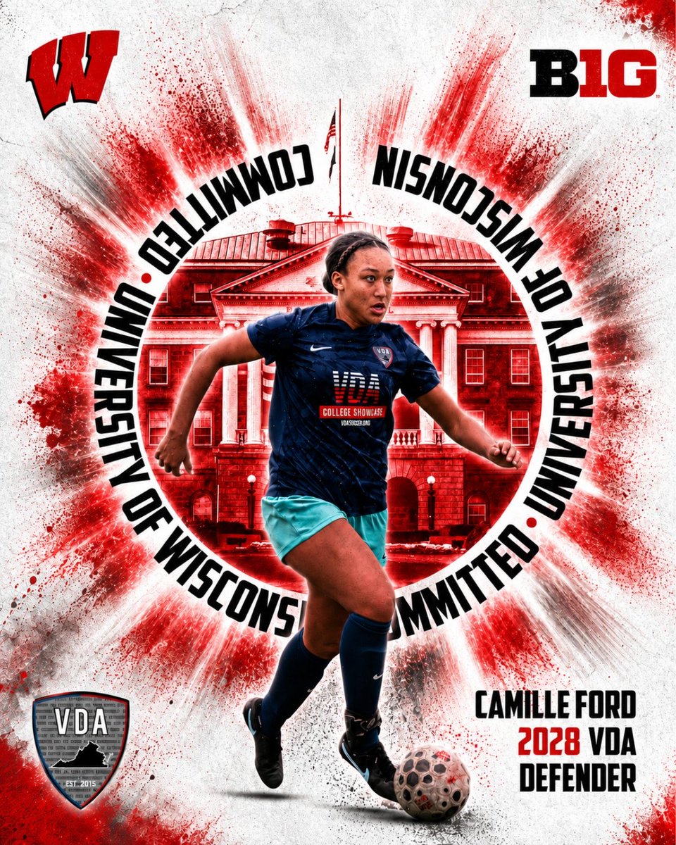 vdasoccer's tweet photo. COMMITTED. 👊🏼

Congratulations to 2010G VDA standout Camille Ford on committing to continue her academic and athletic career at University of Wisconsin! 👏🏼⚽

#LetsGoVDA https://t.co/E4hsPuh2NG