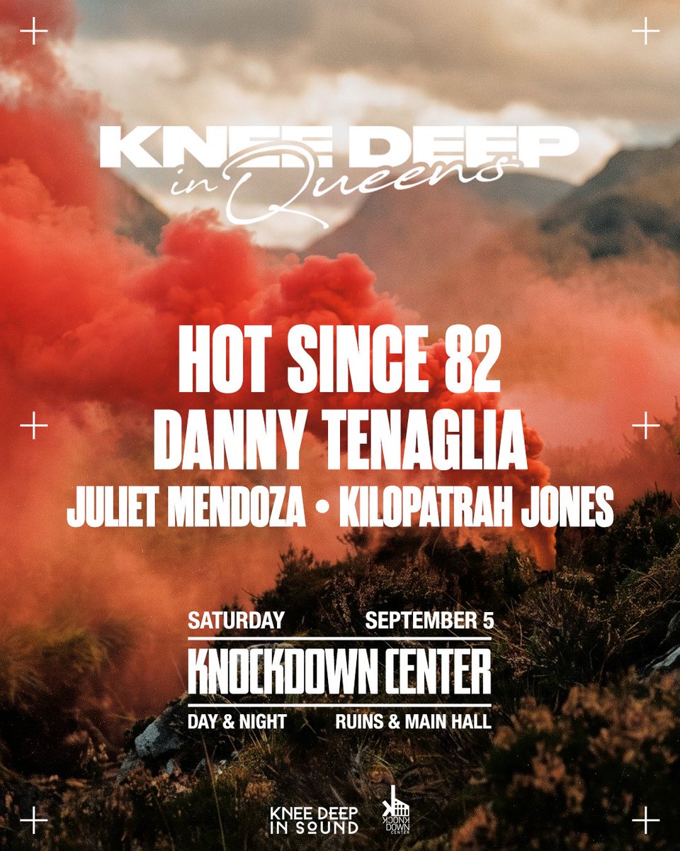 hotsince82's tweet photo. Our annual Knee Deep In Queens show is coming back to Knockdown Center on Sat Sept 5! For this year’s day & night party, I’ll be joined by New York’s very own legend and one of my personal heroes, @DannyTenagliaDJ, as well as Juliet Mendoza and Kilopatrah Jones. It’s going to be another one for the books this one. See you there!

🔗 https://t.co/wus4PM7CoX