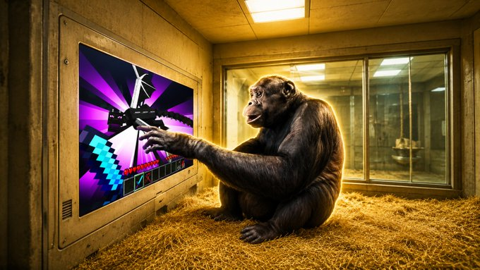 RageComicsPf__'s tweet photo. THIS APE NAMED KANZI IS GOING GIGA VIRAL FOR BEATING MINECRAFT BY HER SELF..... Kanzi is a ape with the brain of a 2yr old knowing over 300 lexigrams, learning minecraft and 800 words. 
 
https://t.co/C9pxRecM6g https://t.co/04S73f2EtR
