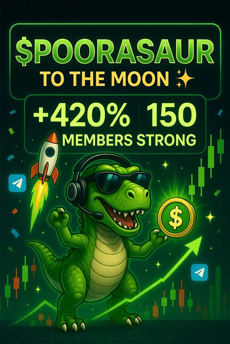 Richardoofweb3's tweet photo. 150 Members Strong! 🦖
A huge thank you to every single person who has joined the $POORASAUR Telegram community. Your support, energy, and belief in the project are what make this journey possible.
This is just the beginning. We’re building 
$POORASAUR is just getting Started https://t.co/oXryhT55sH