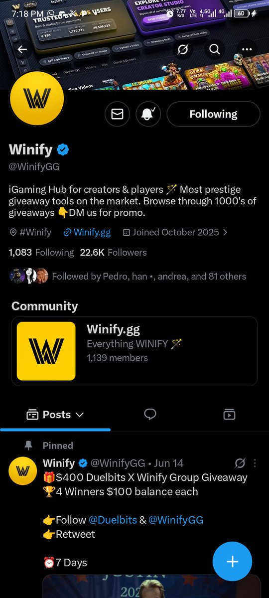 GeneralMartia's tweet photo. @ayujmkk @Spinocasino @WinifyGG Done ✅ https://t.co/E3s3YYcNL5