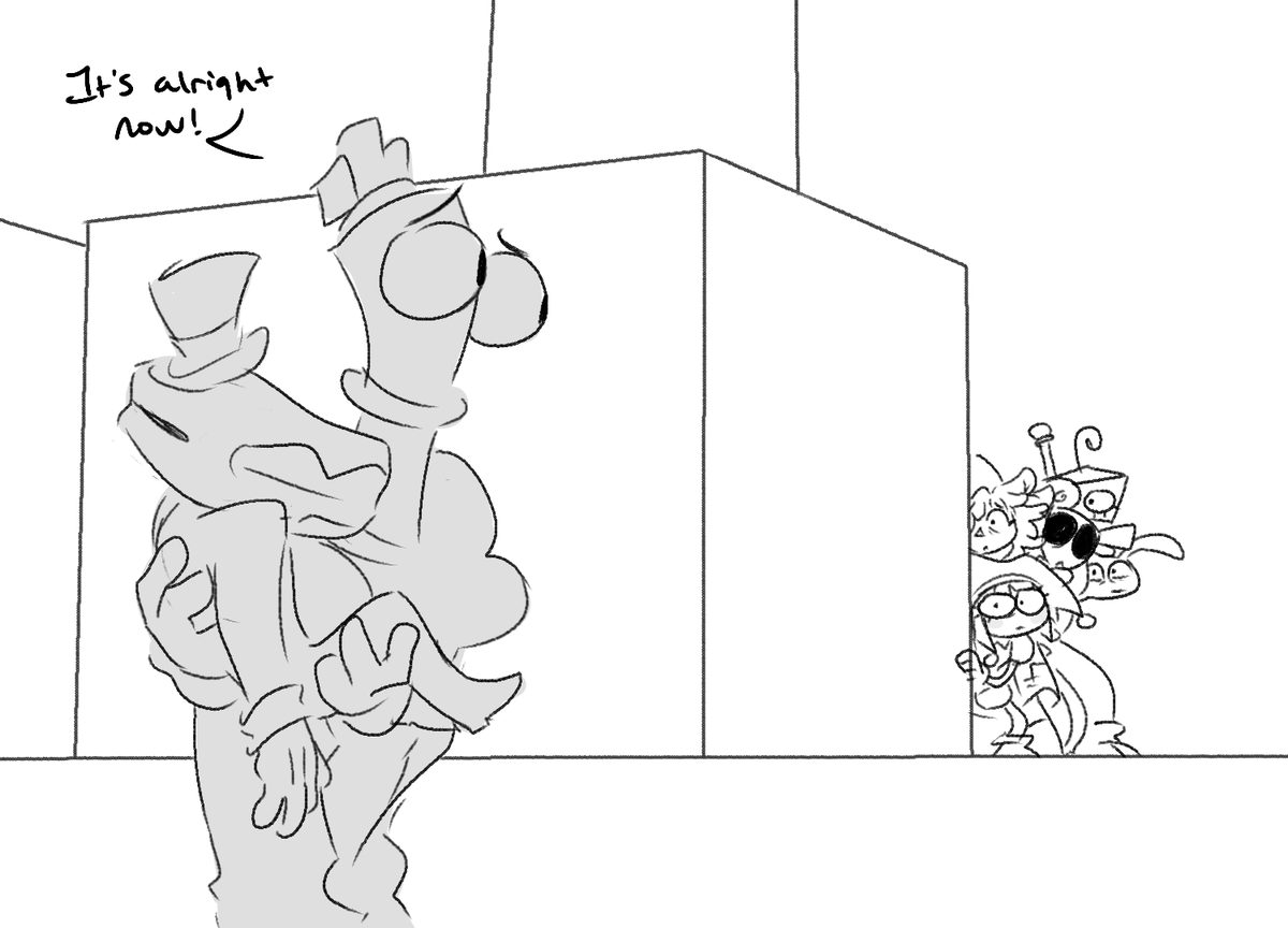 tinypwbble's tweet photo. Come getchur Monster/God Caine food! I like the post ep 9 idea that the loss of power means Caine loses control much easier or gets tired more easily

#TADC #TheAmazingDigitalCircus https://t.co/amKBPM2ly2