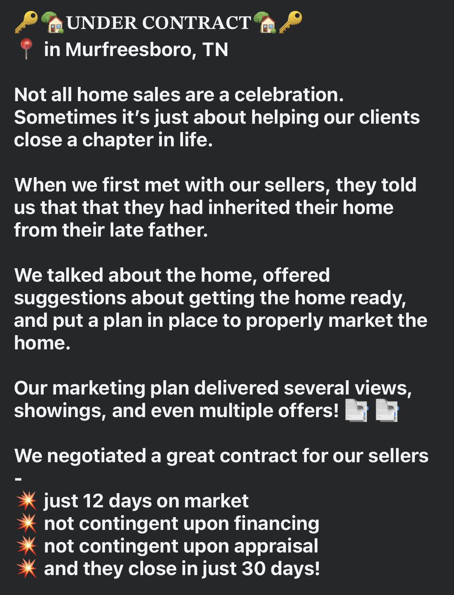 HolliRealtor's tweet photo. 🔑🏡𝐔𝐍𝐃𝐄𝐑 𝐂𝐎𝐍𝐓𝐑𝐀𝐂𝐓🏡🔑
📍 in Murfreesboro, TN

𝐑𝐚𝐥𝐩𝐡 &amp; 𝐇𝐨𝐥𝐥𝐢 𝐏𝐞𝐚𝐫𝐬𝐨𝐧
REALTORS®
𝐓𝐡𝐞 𝐏𝐞𝐚𝐫𝐬𝐨𝐧 𝐆𝐫𝐨𝐮𝐩
𝐨𝐟 𝐊𝐞𝐥𝐥𝐞𝐫 𝐖𝐢𝐥𝐥𝐢𝐚𝐦𝐬 𝐑𝐞𝐚𝐥𝐭𝐲

📲615-476-7233
📧RalphPearson@kw.com https://t.co/lvN2CmarGN