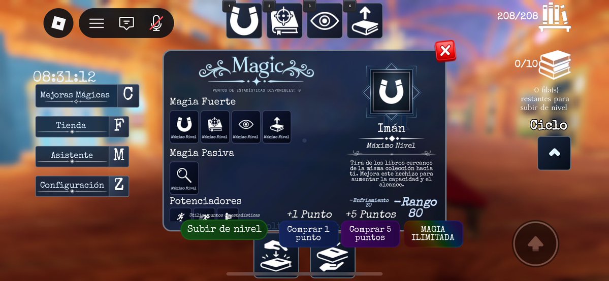 issabelave's tweet photo. @JosephSagittar1 @KaizerMS @UgcNoticias_ @Medal_TV Conforme ballas acomodando los libros, te irán dando puntos utiliza esos puntos para mejorar esto (mejoras mágicas) https://t.co/J5K1jdWXwj