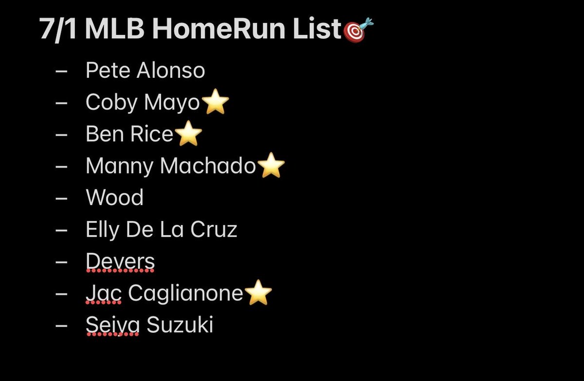 cmomadeit's tweet photo. 7/1 MLB HomeRun List🎯 https://t.co/qjPAEfKMd0