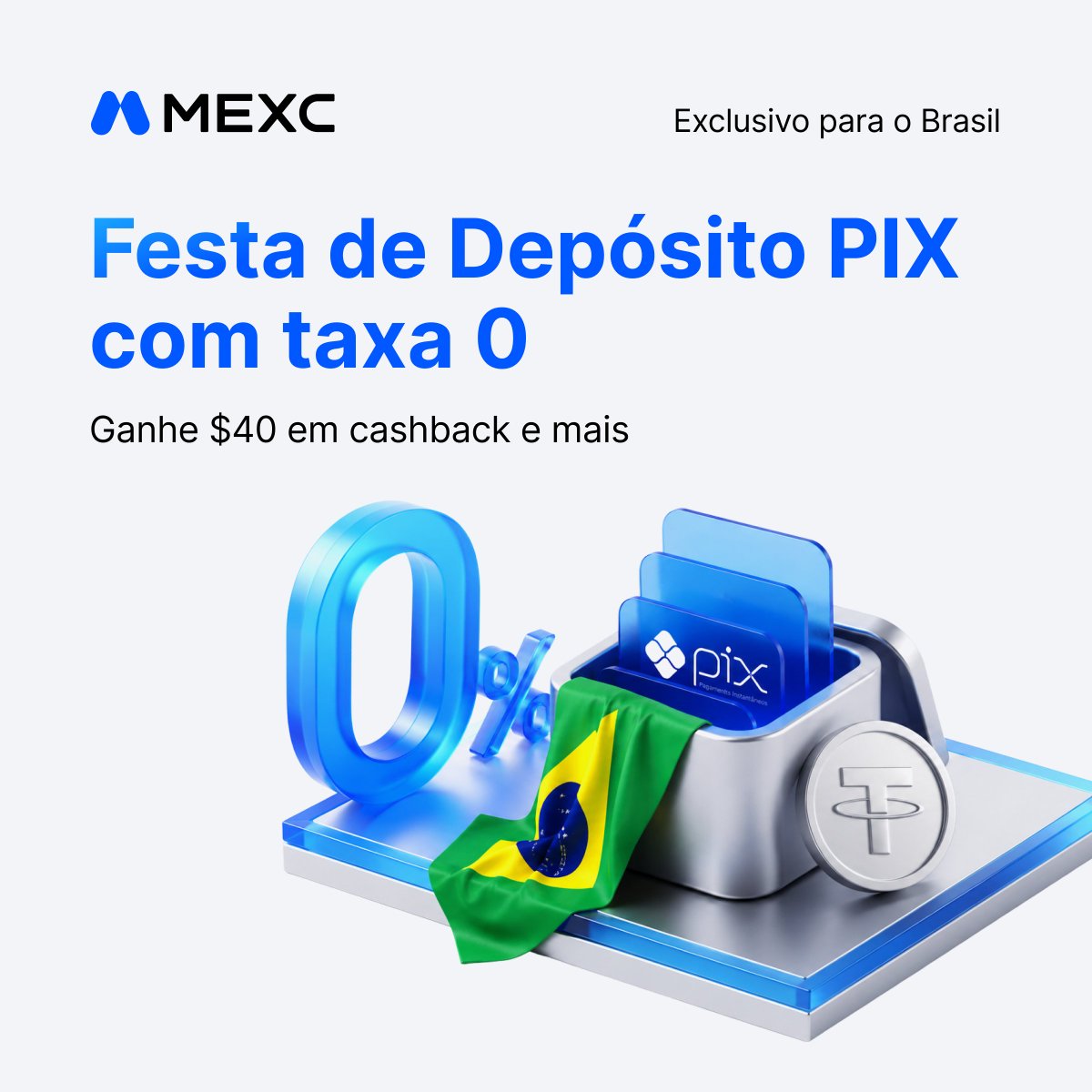 mexc_portuguese's tweet photo. A Festa de Depósito PIX está de volta! 🇧🇷
⚡ 0 taxas em todos os depósitos via PIX
Faça seu primeiro depósito PIX equivalente a 100 USDT e receba:
20 USDT + airdrop de posição em BTC de US$ 100
Já utiliza PIX na MEXC? Receba 2% de cashback sobre seus depósitos (até 20 USDT).
Receba 20 USDT para cada indicação qualificada, sem limite de convites!
📅 De 01/07 a 31/07