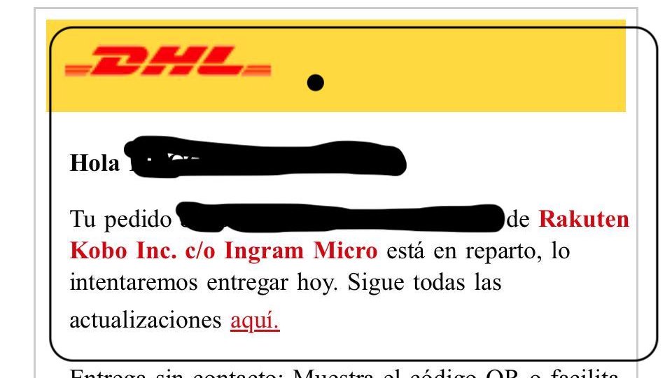 jsolisd's tweet photo. @kobo Recibo hoy un correo donde me comentan que INTENTARAN hacer la entrega hoy. https://t.co/ctvfDxI76N