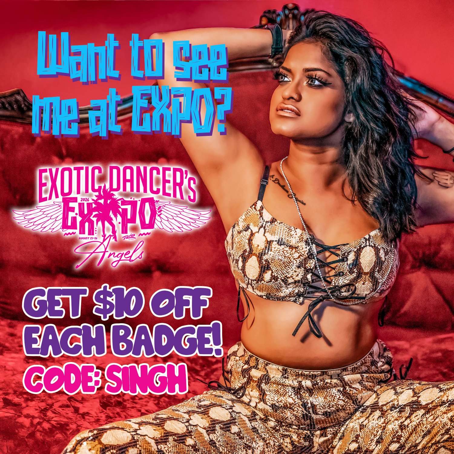 DISCOUNT CODE: SINGH Go to https://t.co/MdAwLOVOIe and purchase tickets to the adult expo! For all industry professionals. Seminars, trade show floor, and awards show. Of course there is a party every single night! On the last night of expo there will be a $10,000 bikini contest https://t.co/2moFyf78mO