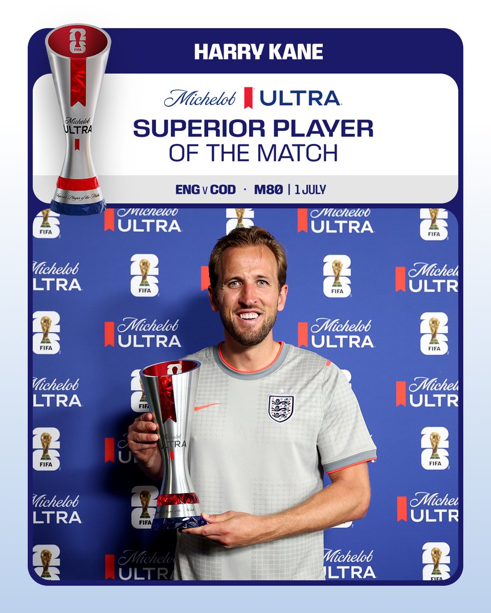 FIFAWorldCup's tweet photo. You voted Harry Kane @MichelobUltra Superior Player of the Match! 👑

 #FIFAWorldCup #SuperiorPOTM https://t.co/JDZSLbv9rA