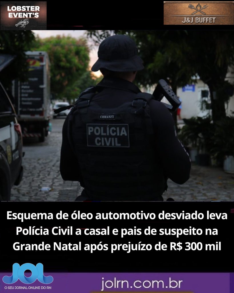 PortalJOLRN's tweet photo. Esquema de óleo automotivo desviado leva Polícia Civil a casal e pais de suspeito na Grande Natal após prejuízo de R$ 300 mil

🗞️💻 Continue conectado e confira todas as matérias do dia na íntegra acessando o portal:

https://t.co/8cgRVU2WkV https://t.co/nFlKfNKmgm