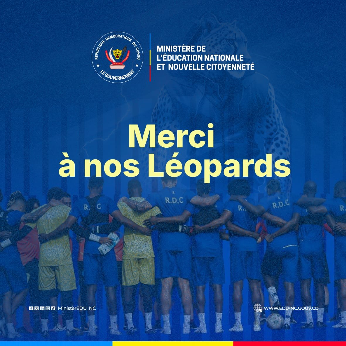 malu_raissa's tweet photo. Merci à nos Léopards : cette Coupe du monde s’arrête ici, mais le message à notre jeunesse demeure — croire, travailler, oser. 
#RDC #Proud 🩵 https://t.co/i0Qq2r7guk