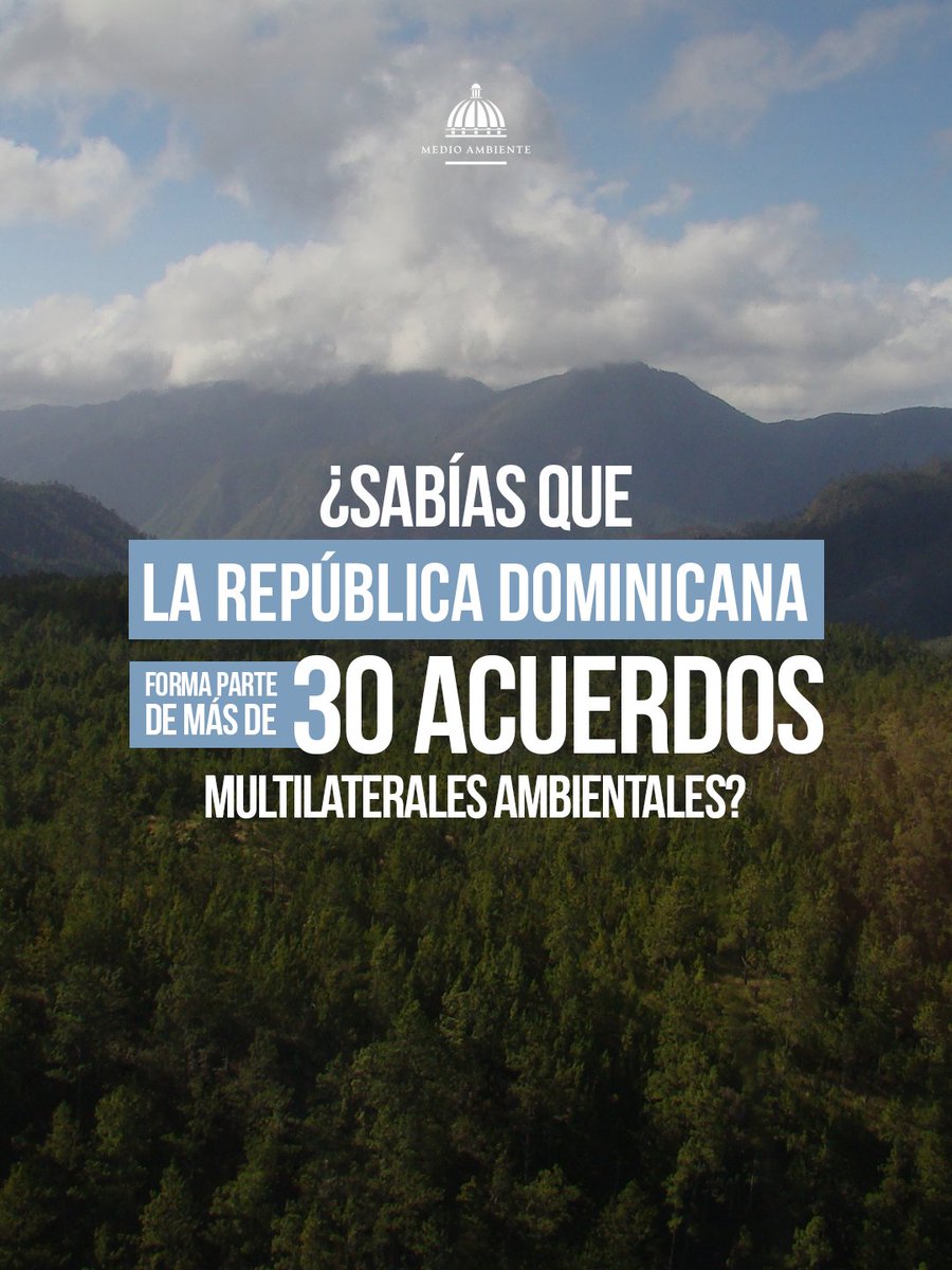 AmbienteRD's tweet photo. La República Dominicana forma parte de más de 30 Acuerdos Multilaterales Ambientales (AMUMAs), que fortalecen la cooperación internacional para enfrentar el cambio climático, proteger la biodiversidad y conservar nuestros recursos naturales. 🌎🌿

Conoce algunos de ellos. https://t.co/aPCsbjaVFP