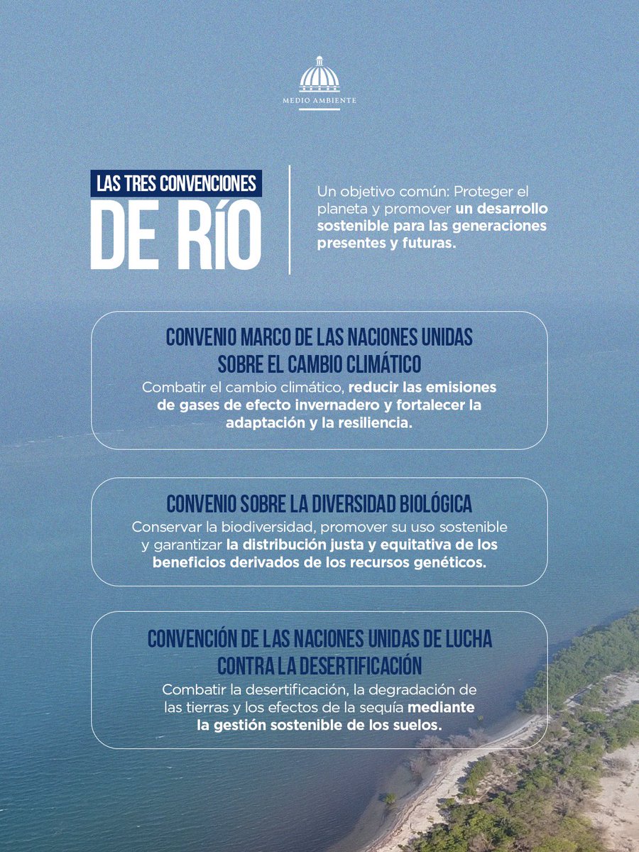 AmbienteRD's tweet photo. La República Dominicana forma parte de más de 30 Acuerdos Multilaterales Ambientales (AMUMAs), que fortalecen la cooperación internacional para enfrentar el cambio climático, proteger la biodiversidad y conservar nuestros recursos naturales. 🌎🌿

Conoce algunos de ellos. https://t.co/aPCsbjaVFP