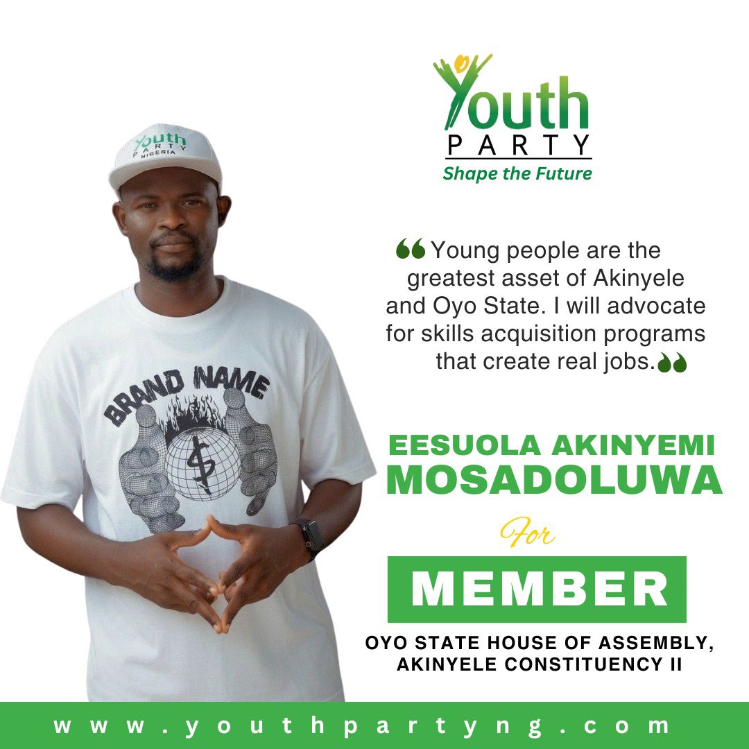 youthparty_ng's tweet photo. #Candidate
#Oyo
#AkinyeleCinstutuencyII
#ShapeTheFuture
#2027Election https://t.co/pvJSNC988B