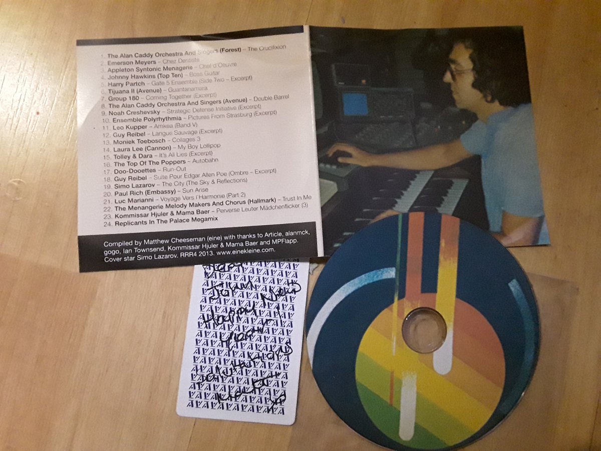 MPFlapp's tweet photo. @eine possibly aka @FolkloreSociety – CDR from 2013 found behind a set of LP shelves earlier on clean-up… disk still plays… possibly part of a #VeryGoodPlus board Xmas swap at the time… top listen… if only it were on-line 😉 https://t.co/iClCwYkcoT