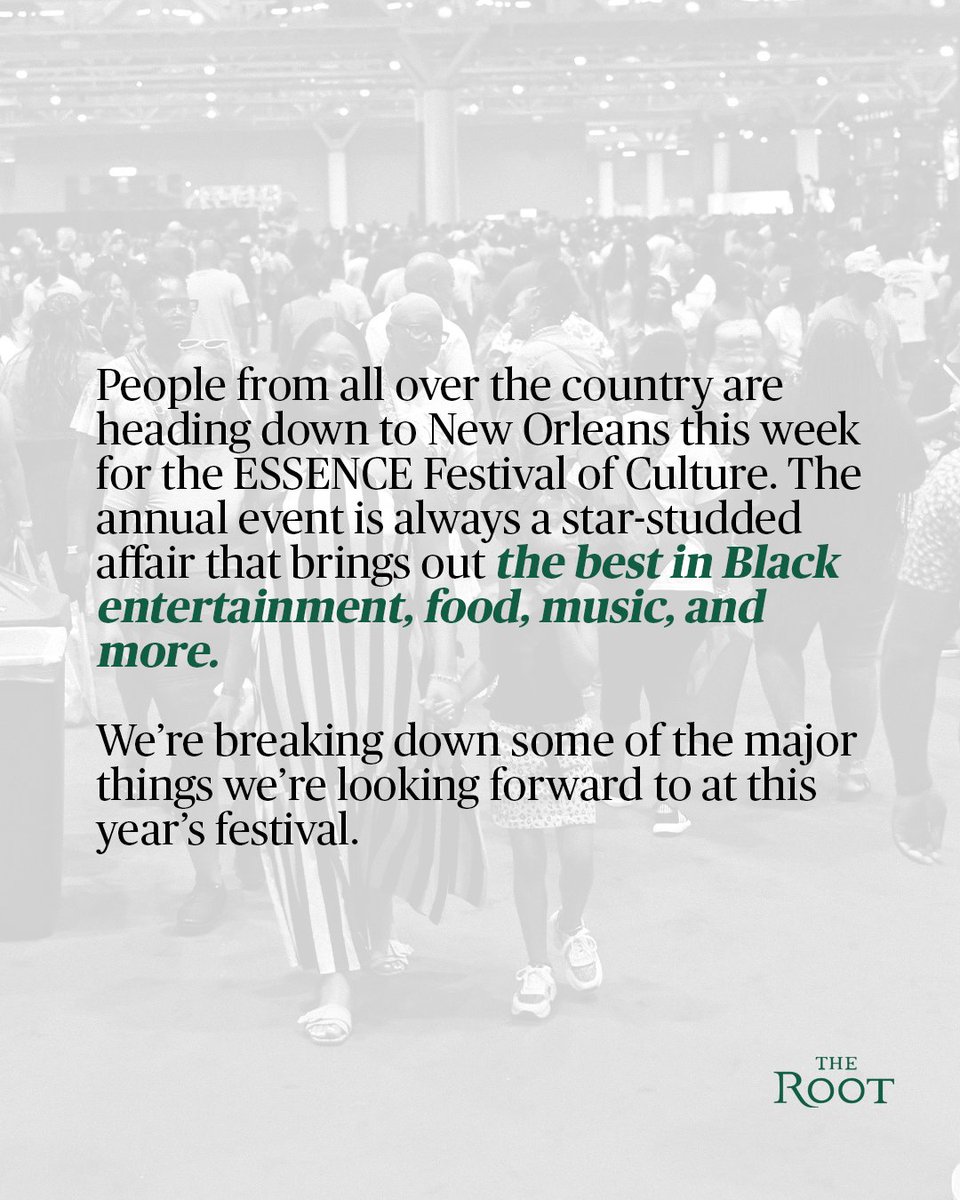 TheRoot's tweet photo. Michelle Obama, Cardi B, and more — NOLA is about to welcome the best in Black entertainment for this year’s #ESSENCEFest. We’re breaking down what we have in store. https://t.co/xEfhOpe6iu