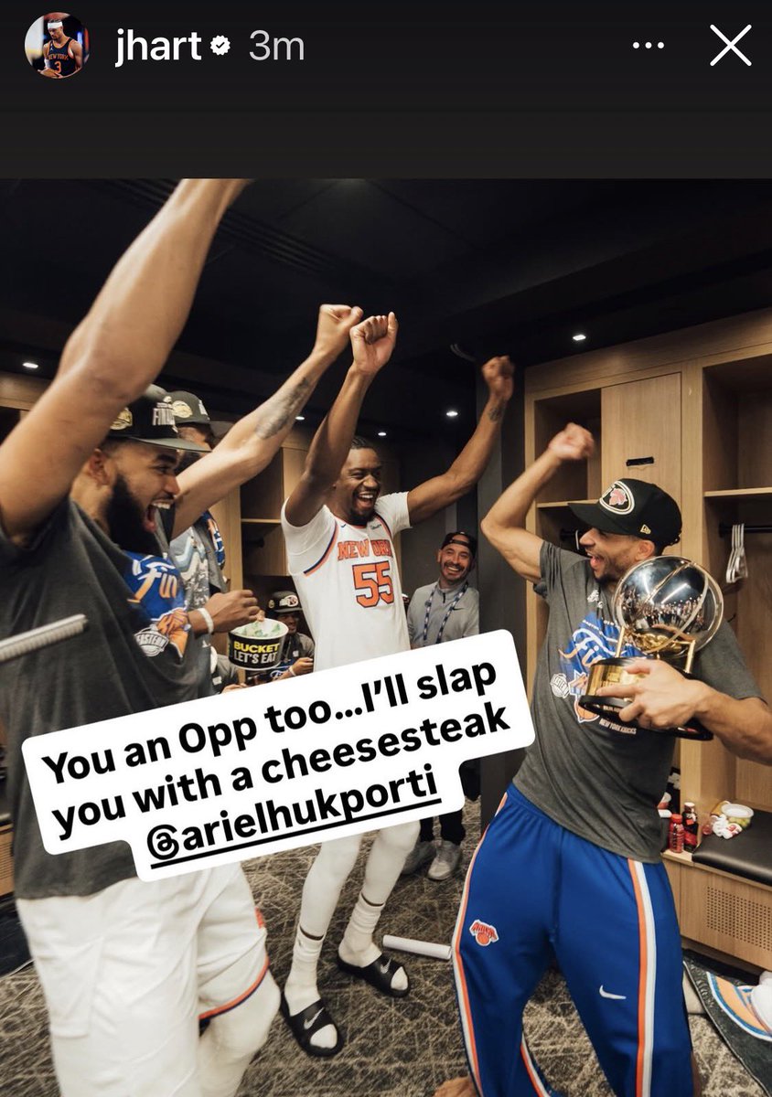 NBA_NewYork's tweet photo. Josh Hart to Ariel Hukporti: https://t.co/gmu62YM0Tz