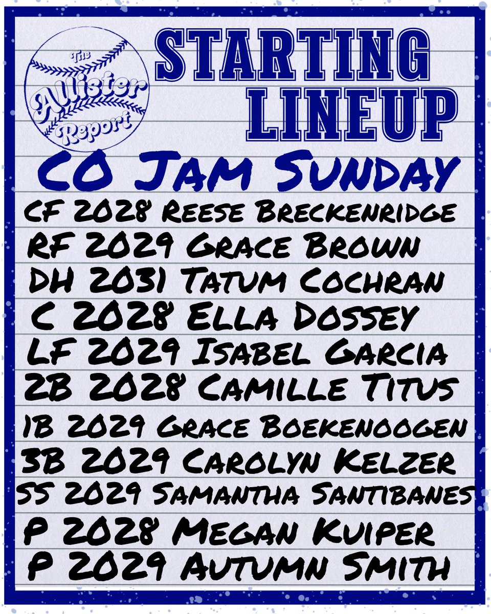 AllisterReport's tweet photo. The Sunday Colorado Jamboree roster is in!! Check out Derek’s starting lineup https://t.co/vgVtt4349B