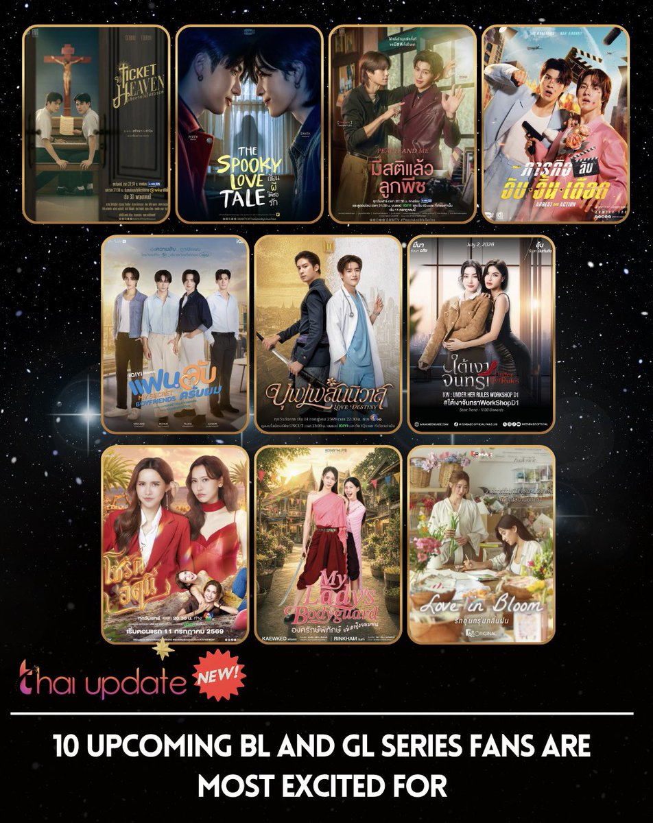thaiupdate2021's tweet photo. [Vote] 10 Upcoming BL and GL Series Fans Are Most Excited For

Read More 👉🏻 https://t.co/5ocy0w8xvu

#geminifourth #perthsanta #pondphuwin #skynani #juniorfluke #augustleng #meenbabe #namneungnoey #ormfolk
#tungpangjessie 
#thaiupdate2019 https://t.co/OTFjdBWAHZ