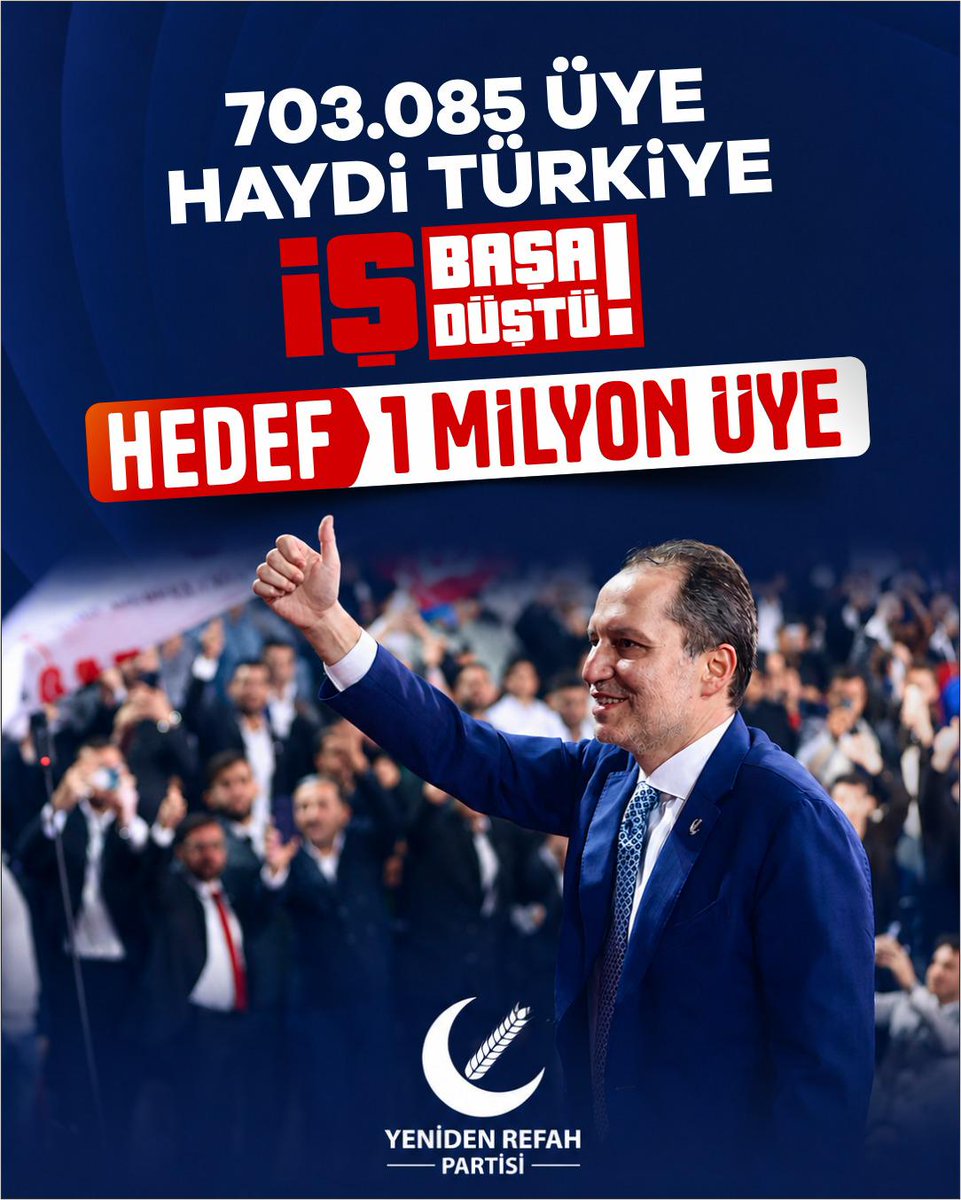 SetenayKanar's tweet photo. Haydi Türkiye İş Başa Düştü! 
#YenidenRefah https://t.co/fyi71Gporo
