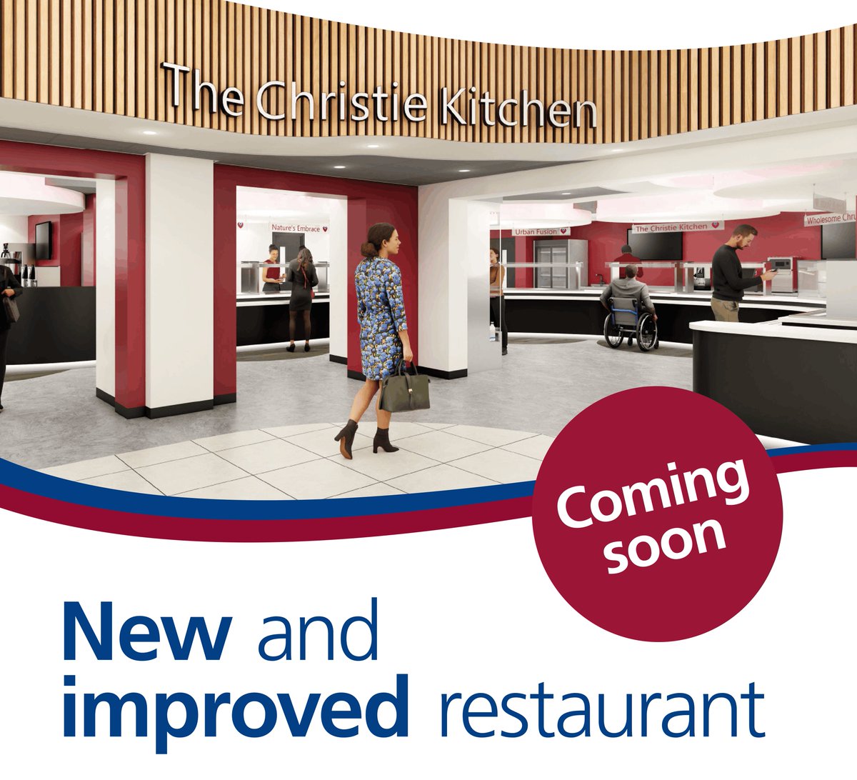 TheChristieNHS's tweet photo. We’re preparing for a major refurbishment of the main restaurant at our Withington site. 

You’ll soon see some changes, including temporary access routes and reduced service.

The improvements are planned to take around six months. Thanks for bearing with us. https://t.co/zUmmj7pMon