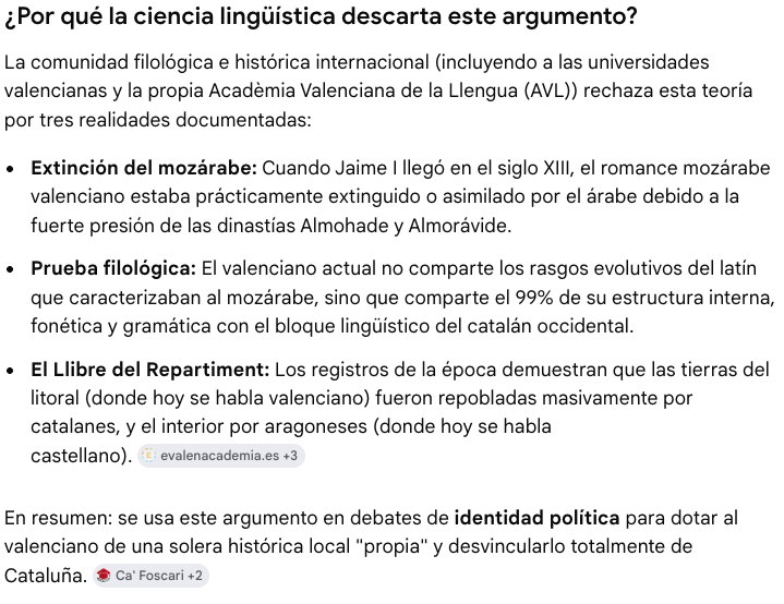 gfrBald's tweet photo. @JosLuis14890535 @AntiblaversP Antes de la conquista de Jaume I, la población local hablaba árabe y romance mozárabe ( dialecto latino de los cristianos locales). El valenciano actual deriva de la lengua de los repobladores (catalanes y aragoneses) en el siglo XIII, no del antiguo romance mozárabe local. https://t.co/RqpDgkATTc