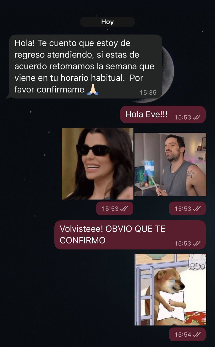debimaldonado90's tweet photo. Volvió mi psicóloga de sus eternas vacaciones 😭😭😭😭 https://t.co/T60d8W06mm