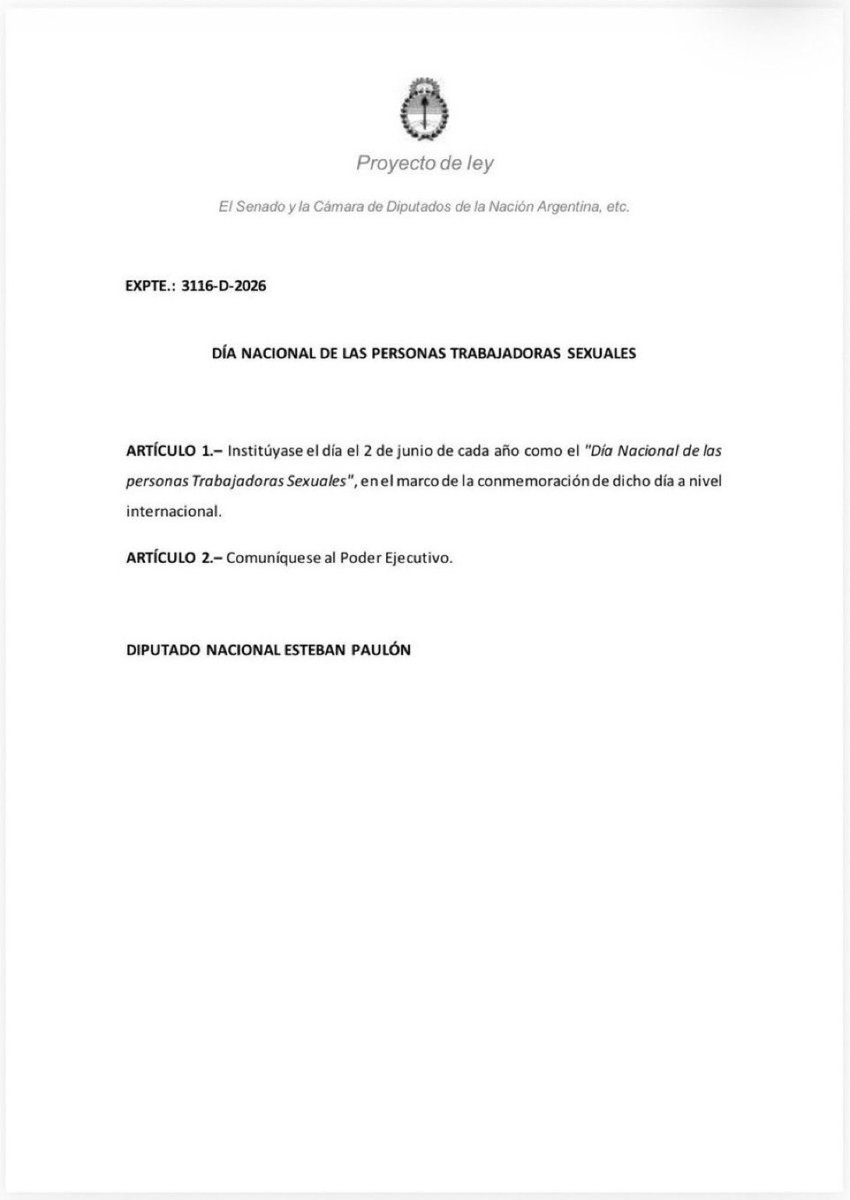 Gianferreyra_'s tweet photo. Paulón presentó un proyecto de Ley para declarar el 2 de Junio como el “DÍA NACIONAL DE LAS PERSONAS TRABAJADORAS SEXUALES”

Hay que allanarle los pendrives a este degenerado 🤮🏳️‍🌈 https://t.co/b9TAlNsPZo