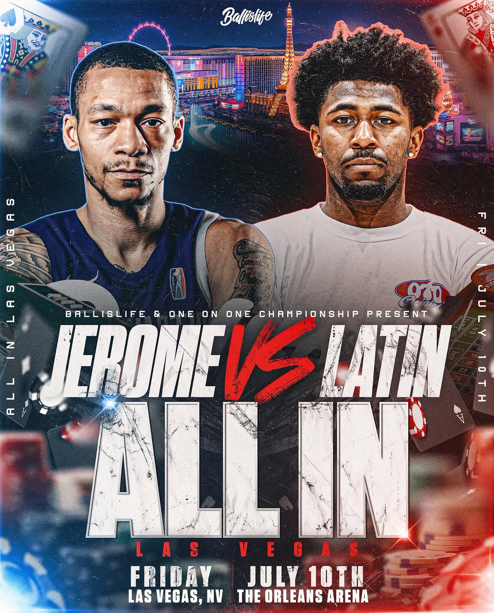 Ballislife's tweet photo. The all time scoring leader at Cal Berkley, Jerome Randle, will be taking on one of the most dangerous 1v1 players in the space, Latin Davis, next week in Vegas! 

More info + tickets: https://t.co/96XaE0soYN https://t.co/gh64q9dTHh