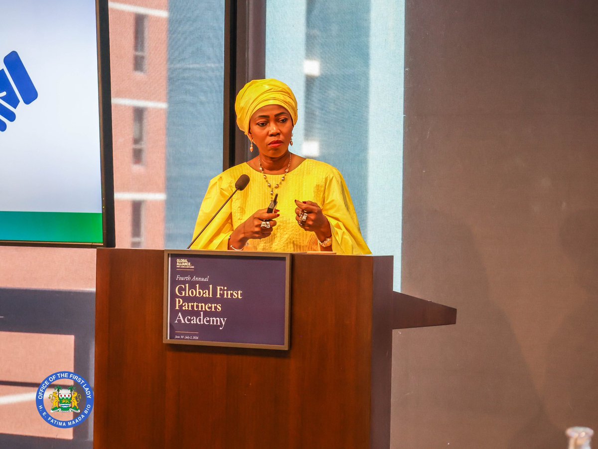 Ladyfatimabio's tweet photo. Today, I had the privilege of delivering a presentation at the 4th Annual Global First Partners Academy 2026, where I shared the journey of Sierra Leone’s Hands Off Our Girls Campaign and the lessons it offers for advancing national initiatives in complex environments.

My presentation explored how advocacy can evolve into national policy through strategic leadership, strong partnerships, and an unwavering commitment to reform. I reflected on the importance of building coalitions, navigating challenges, leveraging the unique platform of a First Partner, and transforming a campaign into lasting legislative and institutional change.

I am deeply humbled that the presentation was so well received. The engaging discussions that followed reaffirmed that while our contexts may differ, our shared commitment to protecting women and children, expanding opportunities for girls, and driving meaningful social change unites us all.

As President of OAFLAD, I remain committed to sharing Africa’s experiences, learning from fellow First Partners around the world, and strengthening the collective leadership needed to create lasting impact. Together, we can turn compassion into action, and action into sustainable change.

FMB.