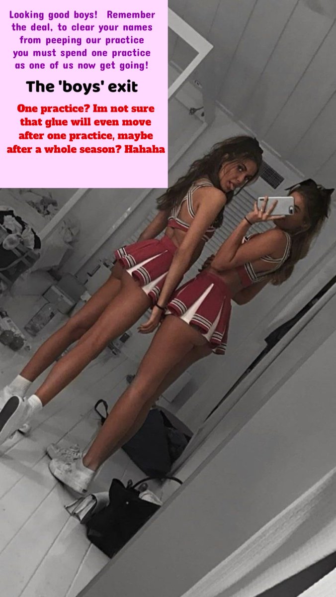 sufferforvix's tweet photo. Caught peeping on cheer practice, boys? 💕
One little deal later and now you’re glued, dressed, and stuck as one of us. That ‘one practice’ is looking more and more permanent every single day… the glue 

doesn’t come off that easy, does it?
You pathetic little losers thought you could watch without consequences, but this is the best decision you ever made in your sad lives. Being my pretty sissy cheerleaders — shaking pom-poms, living in skirts, and serving the squad — is exactly what you were always meant for. Welcome to your new forever, sluts. The ‘boys’ aren’t coming back.

Who else is ready to get caught and turned into one of my permanent pretty girls? Drop a 💖 if you’re leaking at the thought.